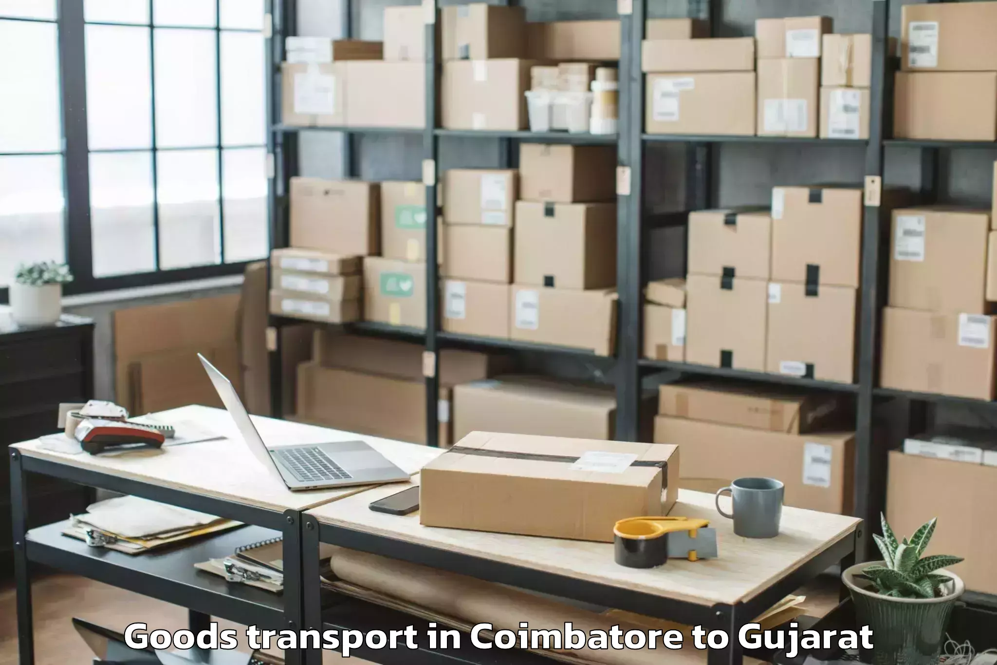 Efficient Coimbatore to Waghai Goods Transport